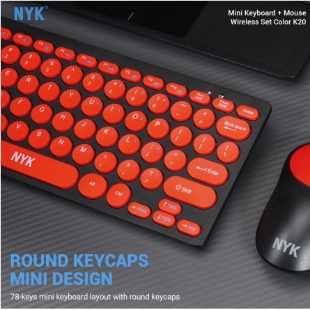 itstore keyboard wireless nyk k20 mini keyboard mouse color combo k-20 k 20 Garansi resmi 1 tahun