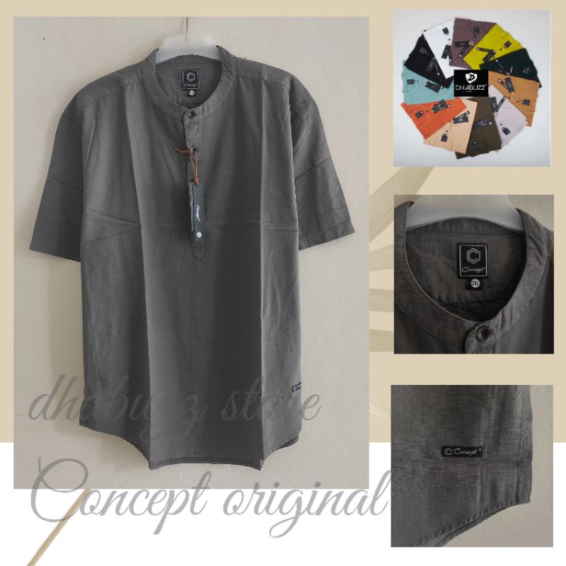 [ BIG SIZE ] BAJU KURTA KEMEJA KOKO KEMKO PRIA LENGAN PENDEK KANCING 1/2 ORIGINAL TERBARU CONCEPT