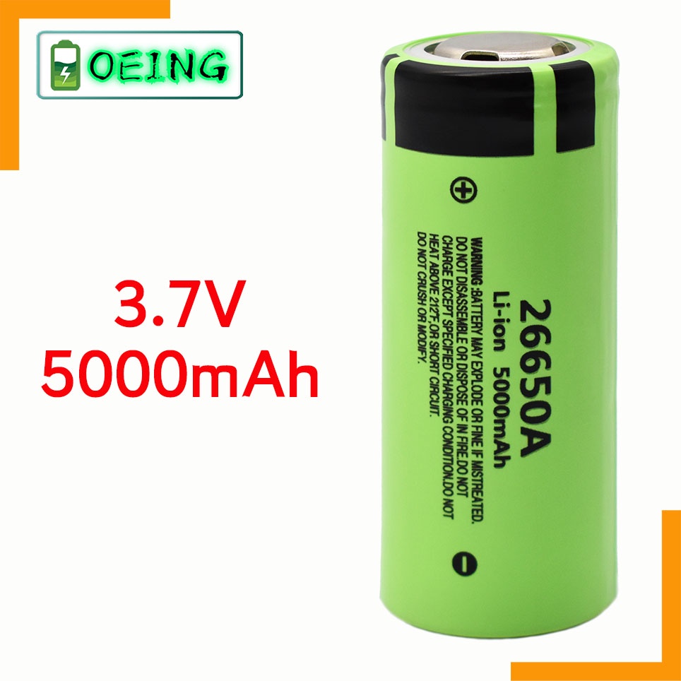 Baterai Panasonic 100% asli 26650 20A catu daya baterai lithium isi ulang 26650A, 3.7V 5000mAh