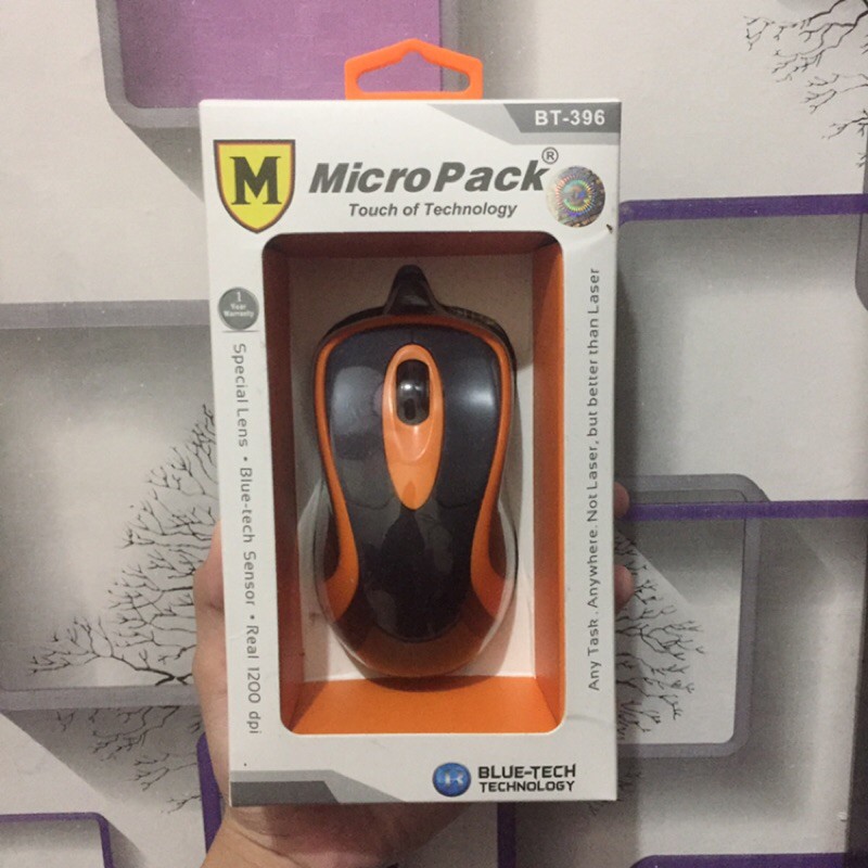 [NEW] Micropack Wired Mouse Blue-Tech (BT-396) - Orange