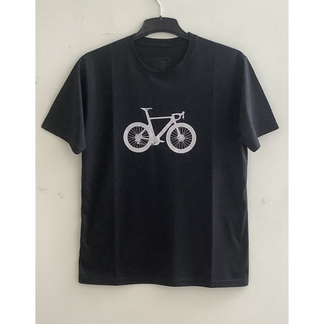 Kaos / T-Shirt RED LABEL Hitam dengan Print Sepeda  ( Katun Mix )