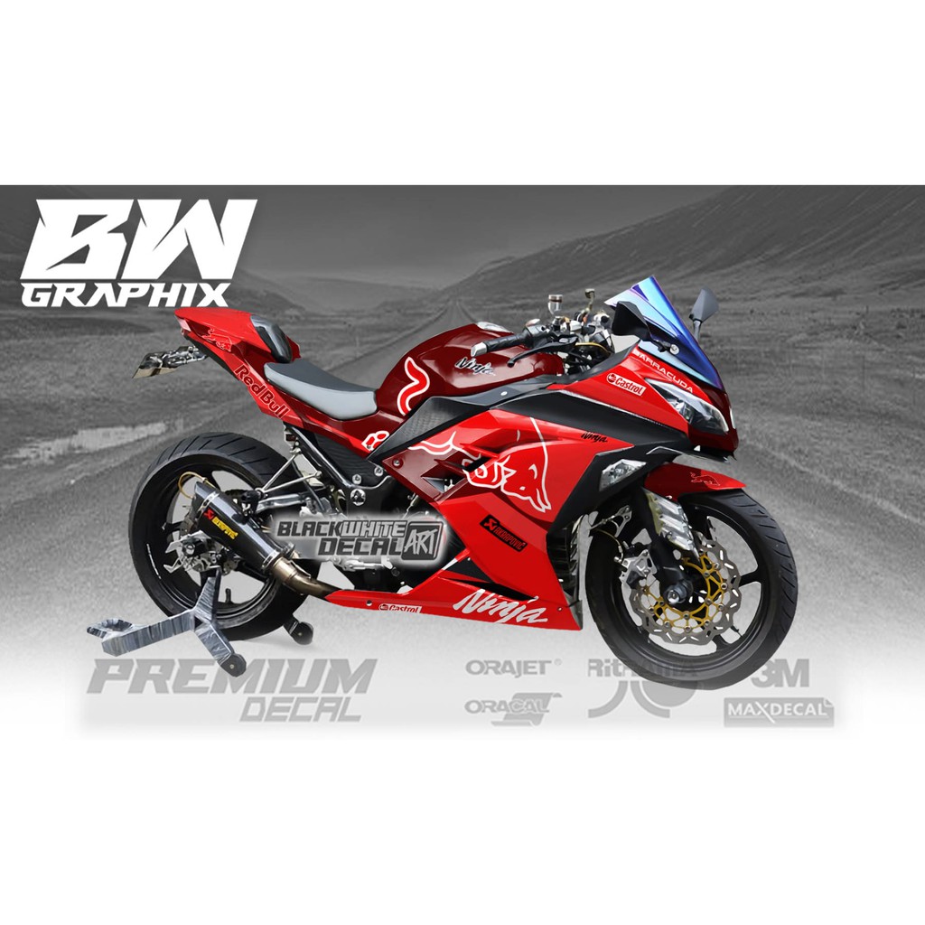 Decal / Dekal ZX 250 FI / Ninja 250 FI RED BULL Stiker / sticker