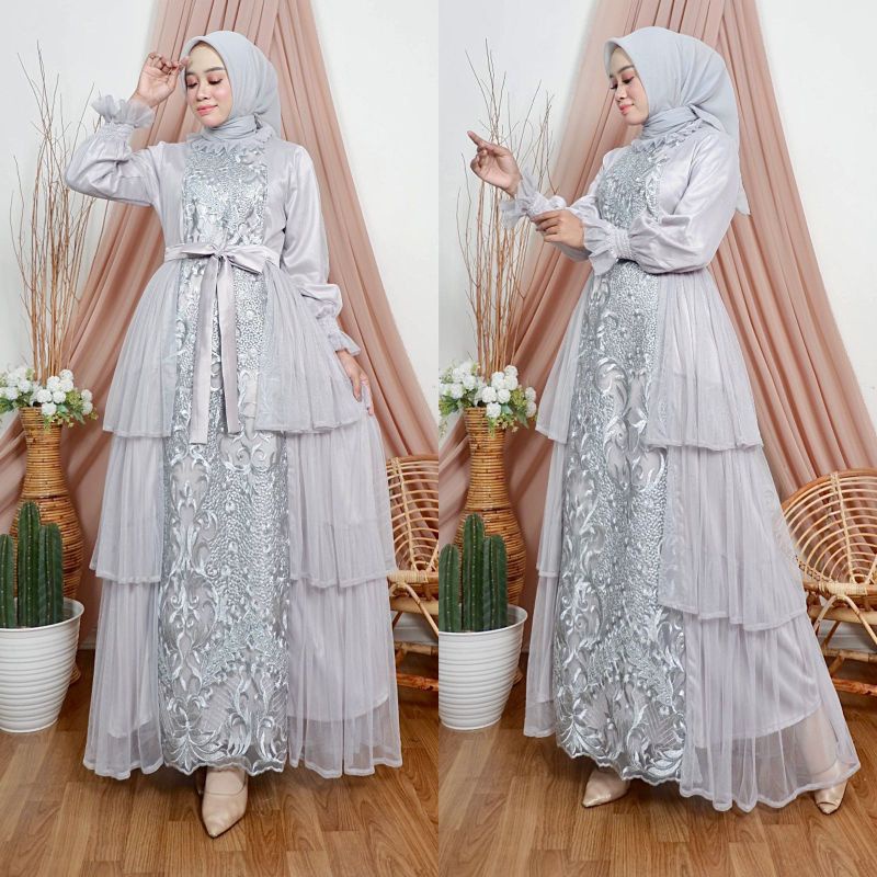 GAMIS CATTALEYA GOWN // BAHAN TULLE BORDIR PREMUIM// ORIGINAL By Pelangi Jaya