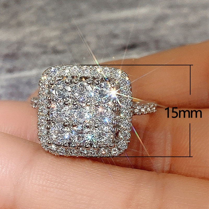 Cincin Cubic Zirconia Bling Untuk Wanita