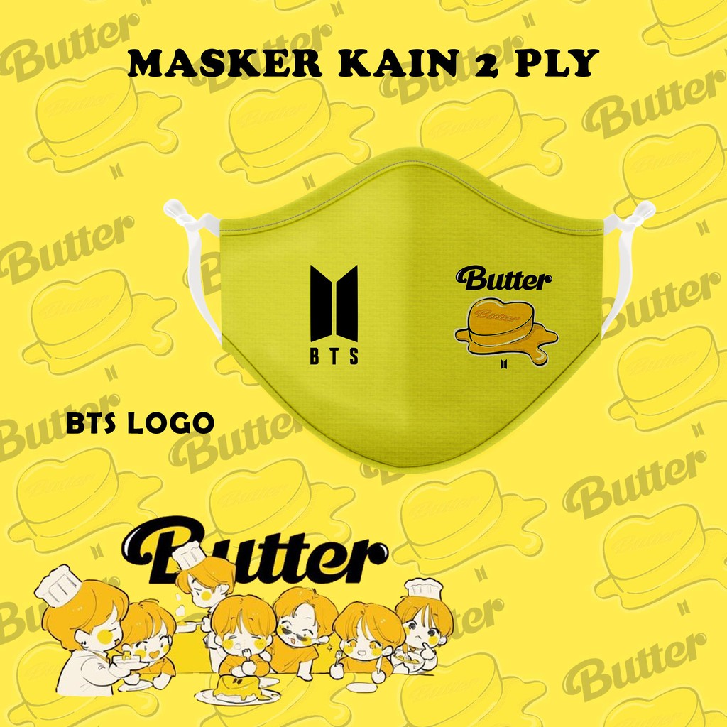 [MASKER] Kain 2 ply bts butter army premium quality digital printing