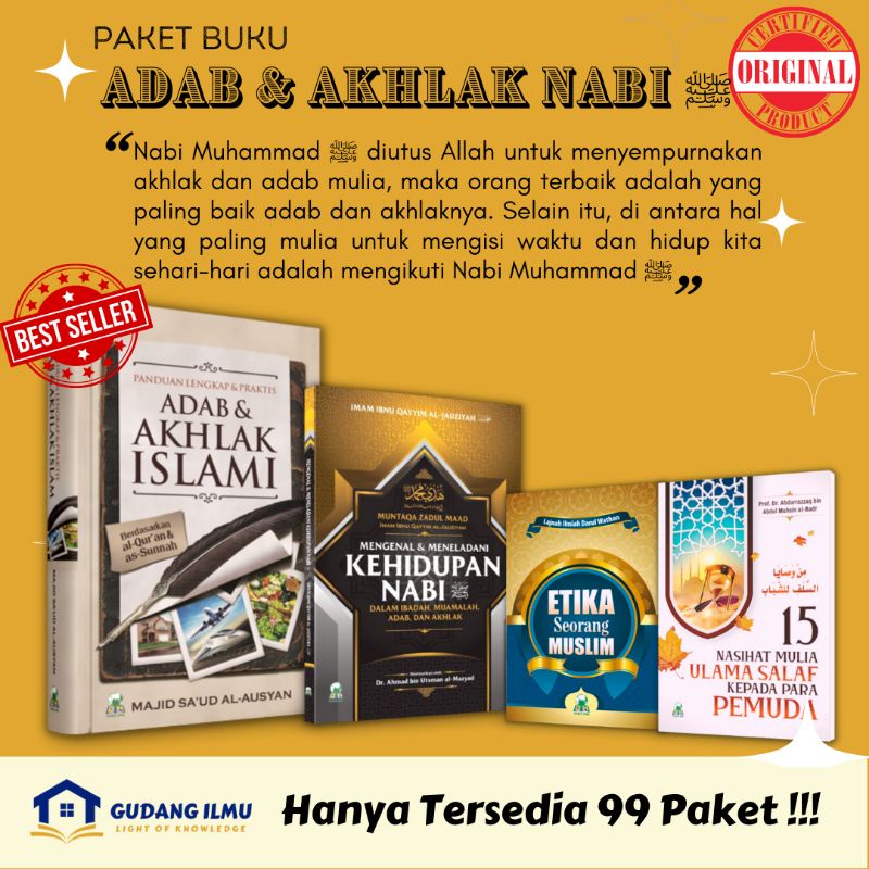 Gudang Ilmu - Paket Buku Islami Adab & Akhlak Islami ORIGINAL Buku Adab dan akhlak nabi ﷺ