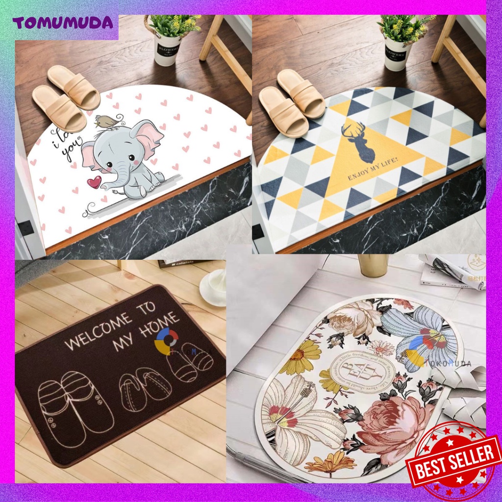 TOKO MUDA Keset Teras Dan Dapur Motif Lucu Keset Anti Slip keset kaki LM