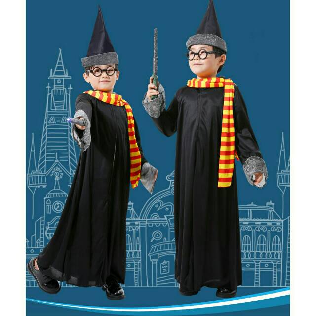 BAL. KOSTUM HARRY POTTER SET LENGKAP COSPLAY HALLOWEEN ANAK LAKI