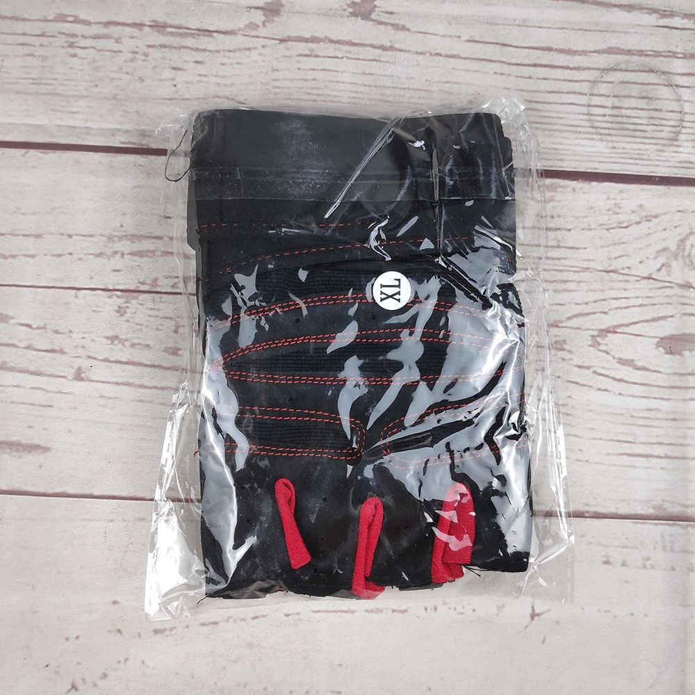 Sarung Tangan Motor Half Finger Gym - Size XL - Black/Red