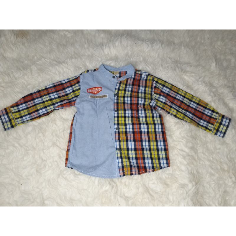 preloved kemeja branded anak smurf centro colours baby