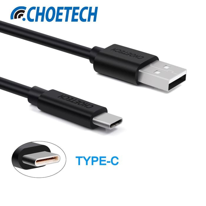 Grab Medan Kabel Charger USB Type C Hi Speed 3A 1 Meter HP AC0002 CHOETECH Black