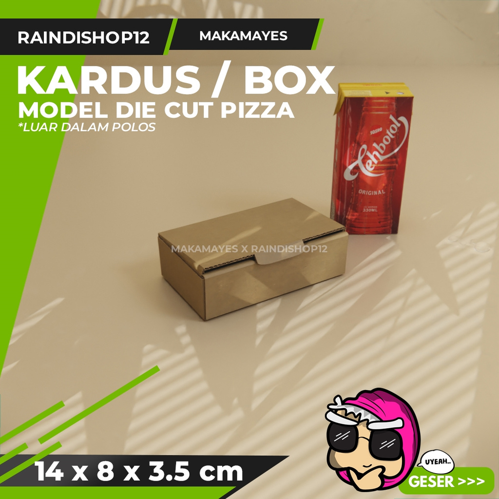 

(MIN 10 PCS) BOX 14 X 8 X 3.5 CM KARDUS DIE CUT PIZZA KEMASAN PACKAGING KADO