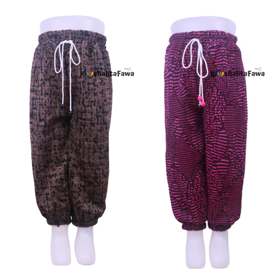 Jogger Motif Uk 3-4 Tahun / Celana Panjang Anak Perempuan Cewek Batik Polos Joger Pants Balita Murah babycinnamon