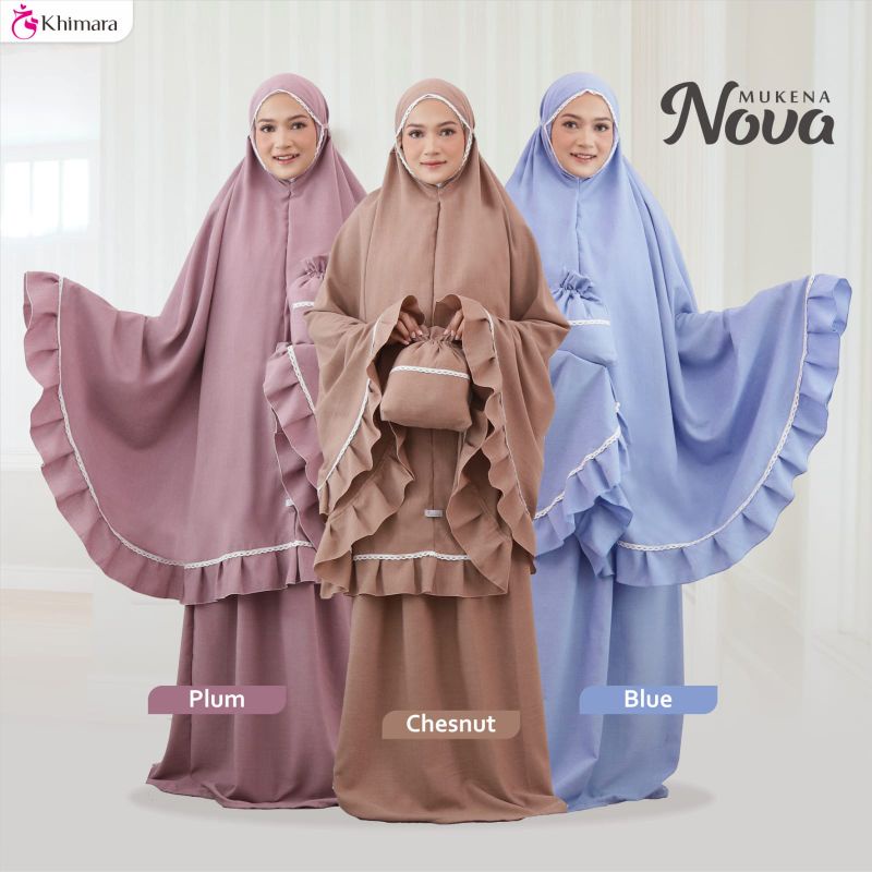 NOVA, MUKENA Khimara ukuran Jumbo Murah Bagus Versi Ekonomis, bahan Katun  adem