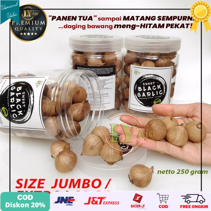 

◾COD◾ Bawang Hitam Tunggal Lanang Sweet Black Garlic LY Aja 250 Gram - XL