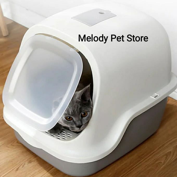 Tempat Pasir Kucing " CAT LITTER BOX OTOMATIS DOOR " Bak Pasir Kucing - Merah Muda