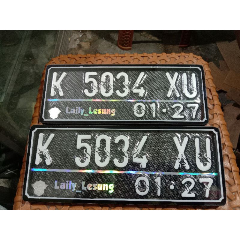 plat nomer motor custom variasi nyala aklirik fosfor murah