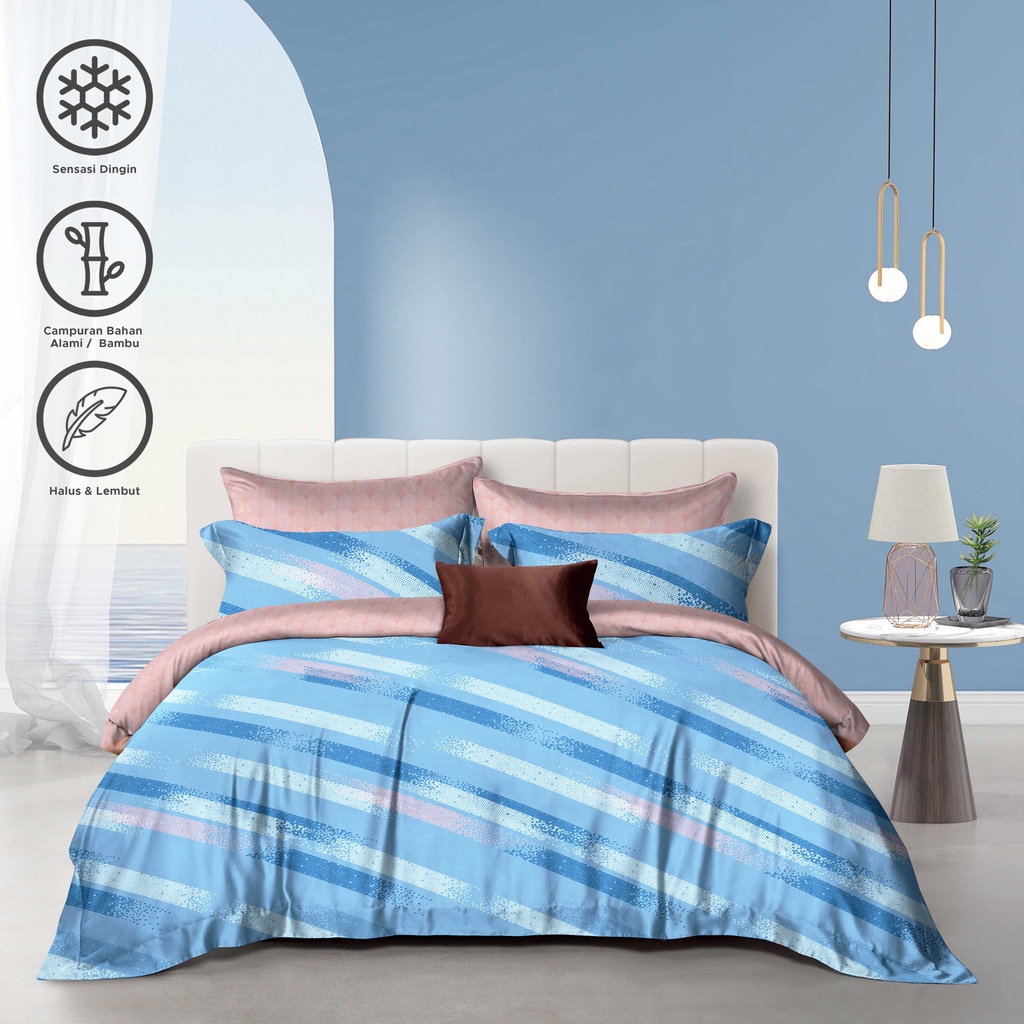 TOMOMI - BED COVER SET LYOSELL TOUCH MOJI BLUE