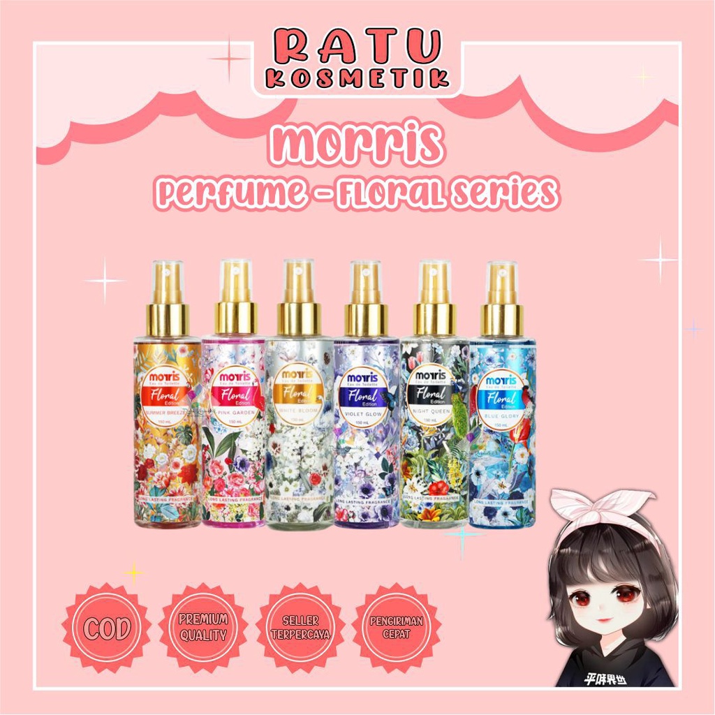 ❤ RATU ❤ Morris Parfum Badan Tropical Edp 110ml | Floral Edt 150ml | Lifestyle 100ml | Hijab | Evangeline | Geamoore | Super Heroes | Cowok Cewek