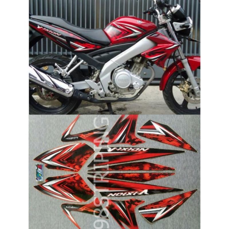 STIKER STRIPING YAMAHA VIXION 2009 MERAH