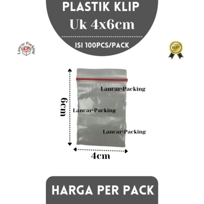 Plastik Klip 6x4 tebal / Kantong klip / Plastik zipper 6x4 tebal