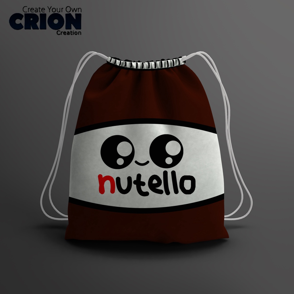 Tas Serut Nutello Pouch Waterproof Custom Nama/Tulisan by Crion