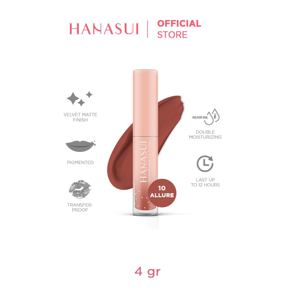 najmia Hanasui Mattedorable BOBA Lip Cream bibir blush on lip and cheek lipstik matte hanasui Boba-10 allure