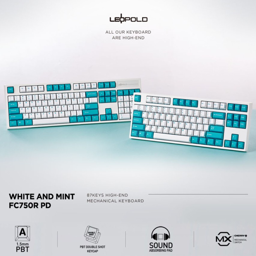 LEOPOLD FC750R PD WHITE MINT CHERRY MX RED FC750RR/EWMPD