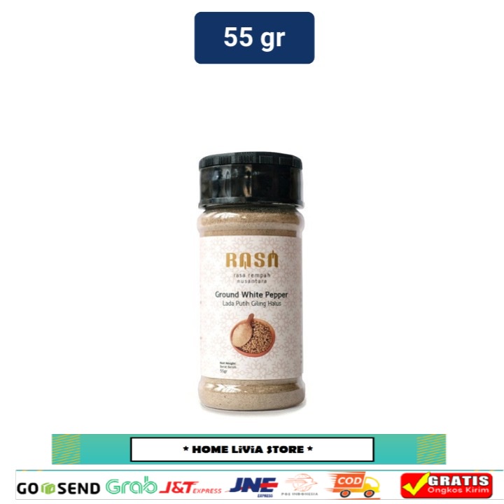 

Rasa Rempah Nusantara Ground White Pepper / Lada Putih Giling 55 gr