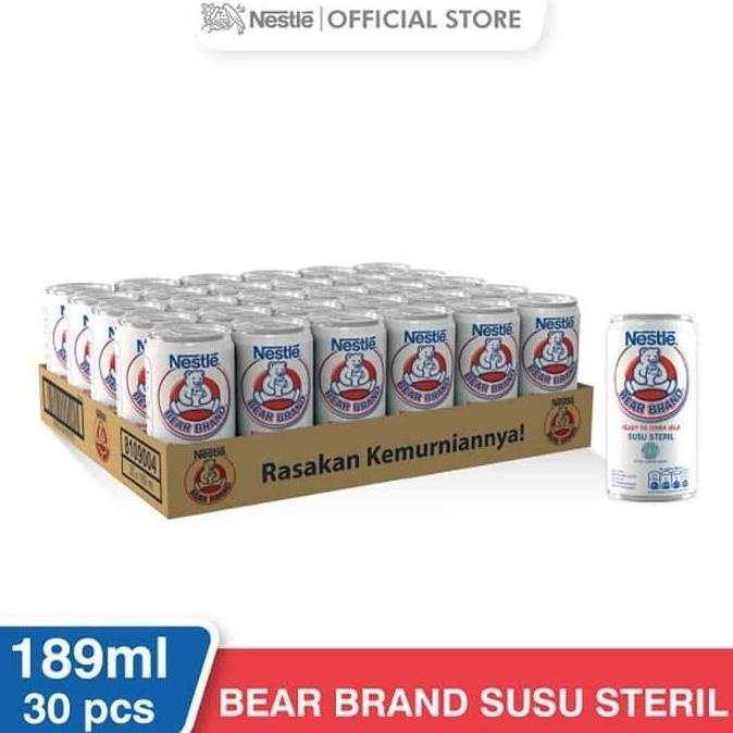 

[COD] Nestle Bear Brand Susu Sapi Sapi Steril Siap Minum Kaleng 189ml 30pcs [COD]