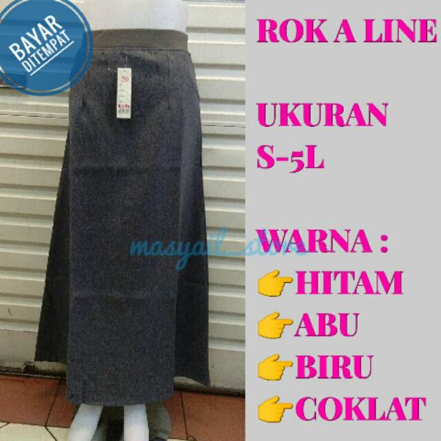 DEJIFA Rok Kerja Panjang Hitam A Bahan Formal Kantor Rok panjang A Jumbo Bahan Gracella Import