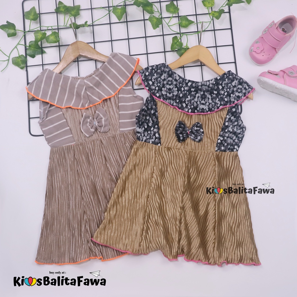 Dress Najwa uk 1-2 Tahun / Baju Anak Perempuan Gaun Pesta Import Murah Dres Cantika Yukensi