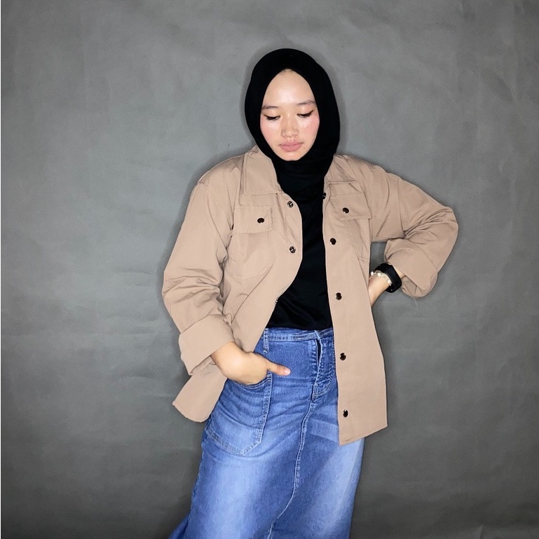 Jaket Semi Parka wanita - Parka Wanita - Semi Parka Wanita -  Jaket Cewek  - Trucker Jacket - Size M - XXL