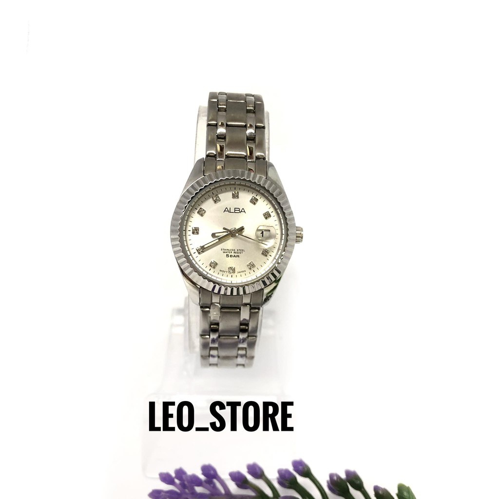 JAM TANGAN WANITA TALI RANTAI ALBA A4 ORIGINAL (VJ22-X198) DILENGKAPI DENGAN TANGGAL READY
