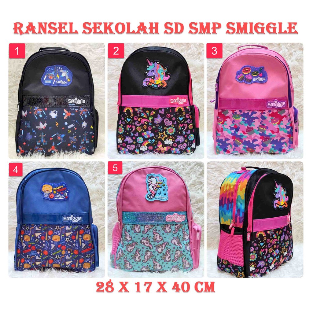 Tas Sekolah SD SMP Ransel Sekolah backpack Smiggle KW Super Premium