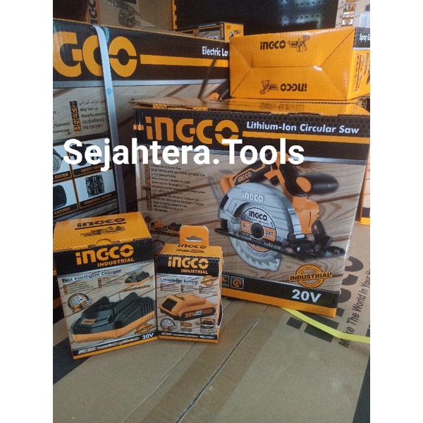 CSLI1651 INGCO CIRCULAR SAW CORDLESS BATERAI 20V GERGAJI KAYU SERKEL