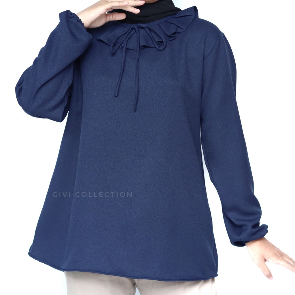 Mecca blouse /atasan wanita / blouse wanita-navy