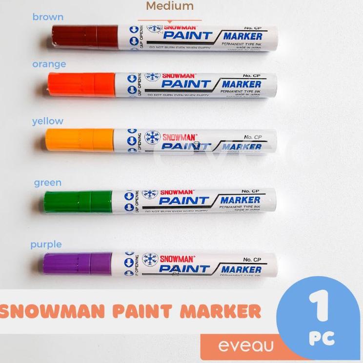 

[KODE WC8RR] Spidol Snowman Paint Marker Gold Silver White Putih Permanen Extra Fine Medium Akrilik Plastik Kaca