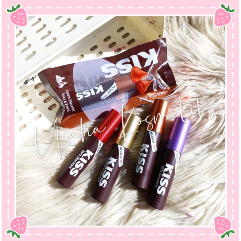 PROMO ECER!! LIP GLOSS KISS BEAUTY MOUSSE TINT CHOCOLATTE DARK 71029