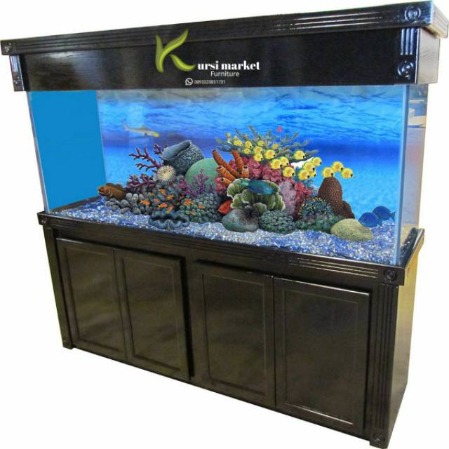 Bufet & tempat aquarium ikan hias bahan kayu jati asli jepara