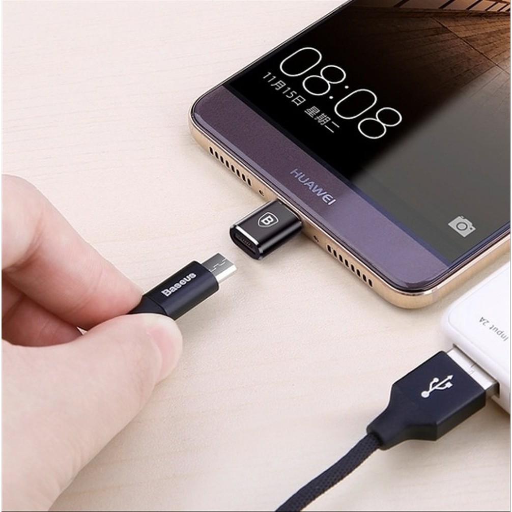 BASEUS ORIGINAL USB OTG Adaptor MICRO USB Female to TYPE C Male Adapter Converter Connector Konektor