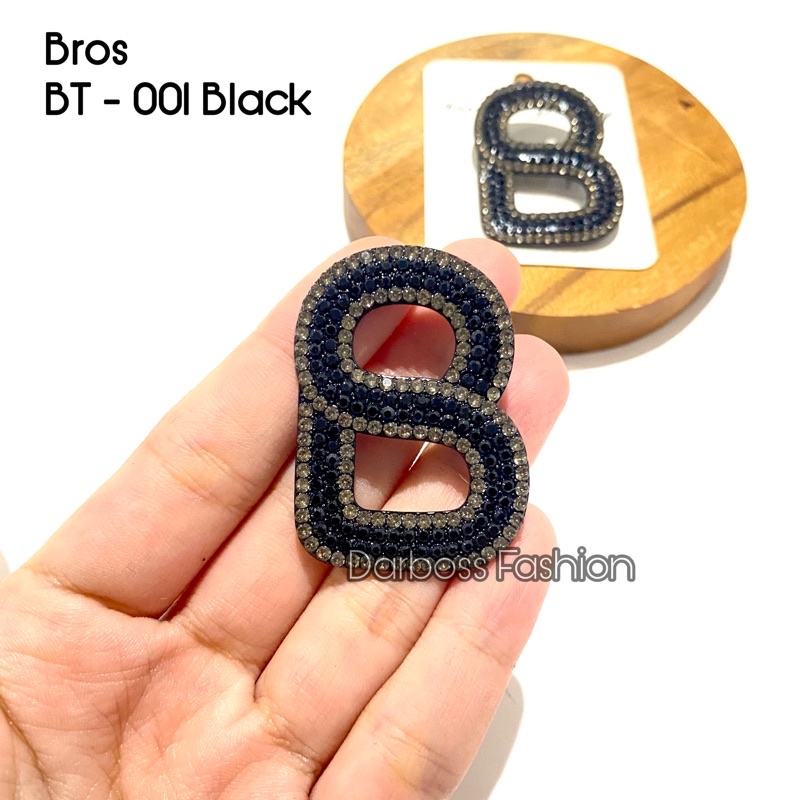 (part 1) Bros Jilbab / Bros Bahu / Bros Dada / Bros Dagu / Bros Kecil / Brooch / Bros Pin / Bros Mewah / Bros Premium / Bros Mutiara / bros button / bros B-BT-001 Black