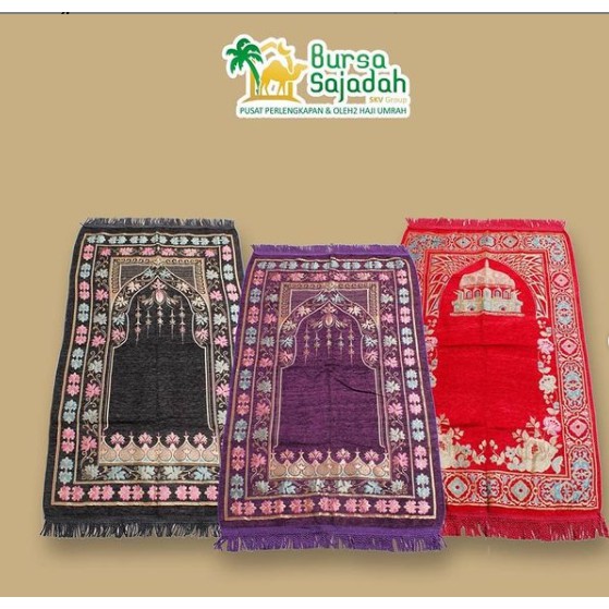 Sajadah Chenille Turki Sejadah Turkey Travelling Velteksa SKV Bahan Rajut Lembut & Halus Perlengkapa