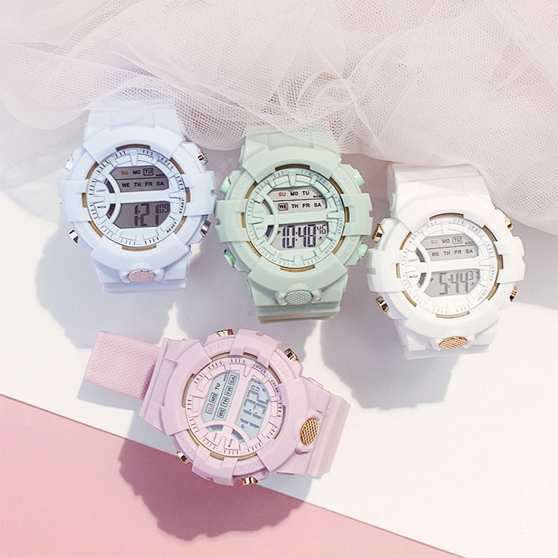 JAM TANGAN RUBBER DIGITAL UNTUK PRIA WANITA PERSEGI BAHAN KARET IMPORT MURAH FW001 (KIM)