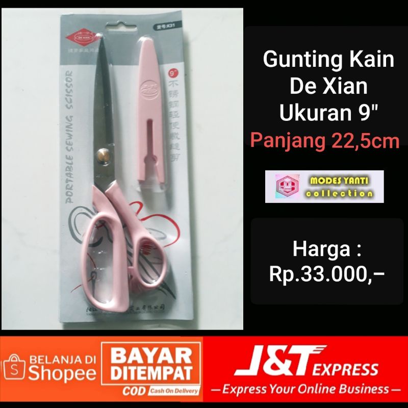 

Gunting kain de-xian ukuran 9" tajam & bagus