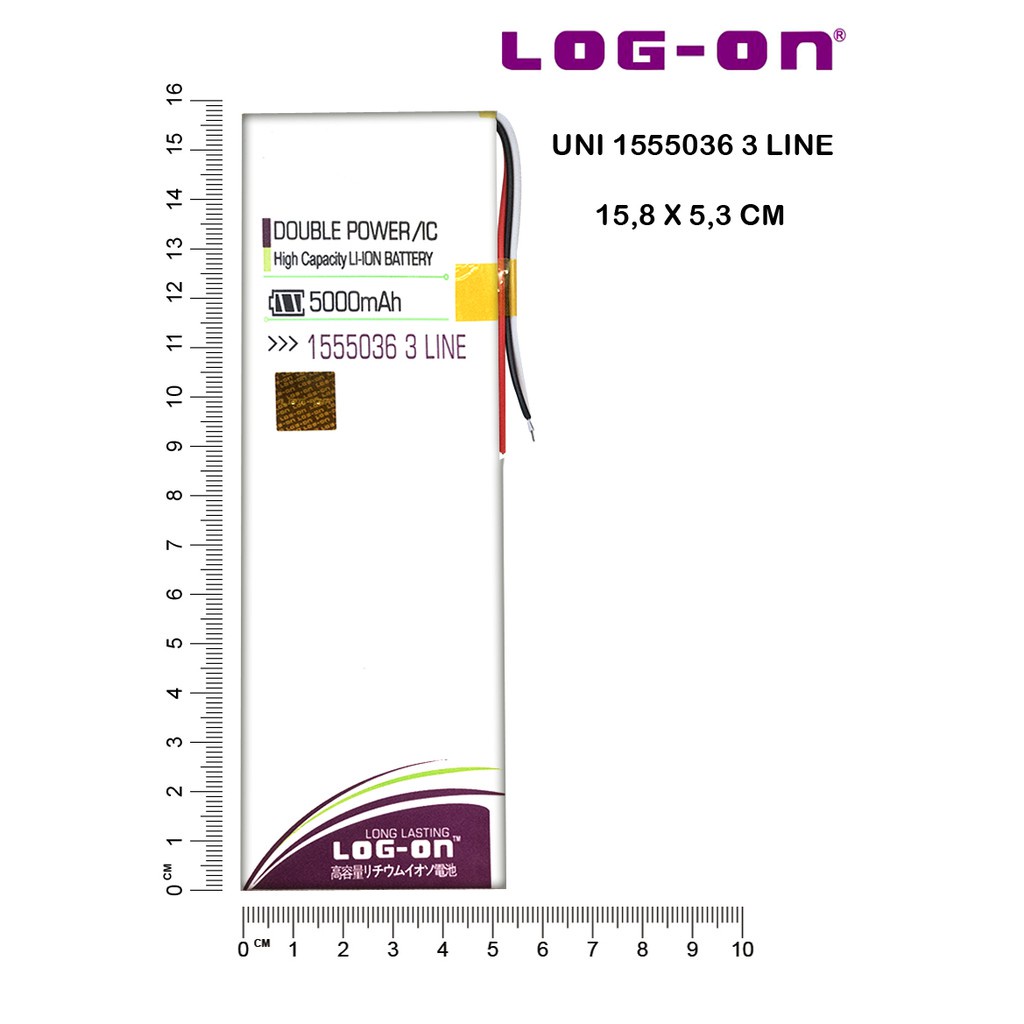 BATERAI LOGON UNIVERSAL 1555036 3 KABEL BATTERY BATRE