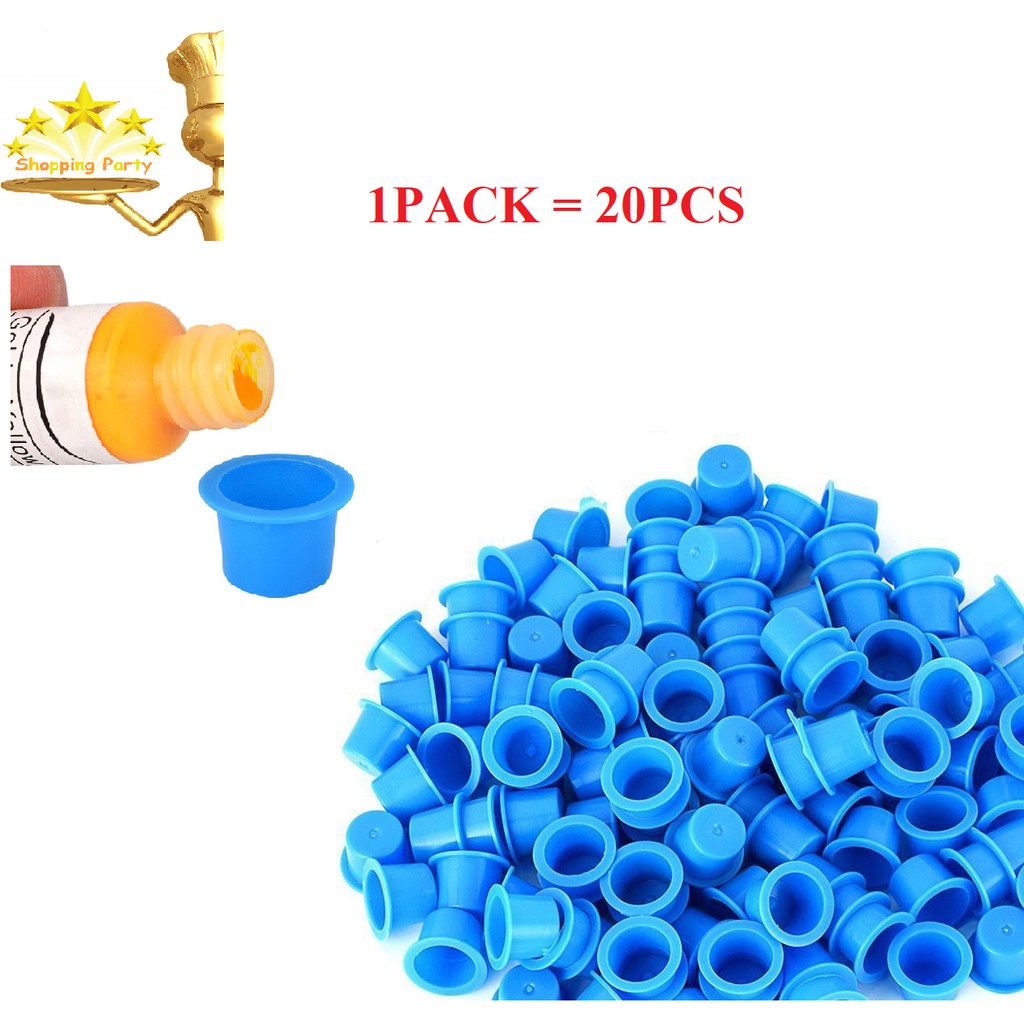 

WADAH TINTA BIRU 20PCS CUPS CAPS TATTOO INK HOLDER TINTA TATTOO WADAH TINTA