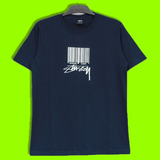 T-SHIRT STUSSY BARCODE NAVY PERFECT HIGH 1:1 MIRROR QUALITY
