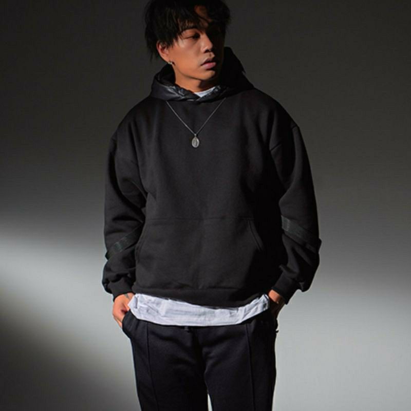 BELT HOODIE COMBINE hoodie pria aksen belt sweater pria