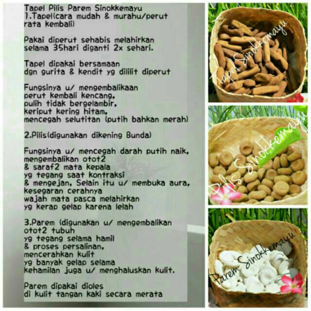 Jamu Bersalin Perawatan Lahiran Tapel Pilis Parem (pemakaian 20hari) Perut Singset Langsing